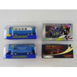 A group of SCALEXTRIC 1:32 scale slot racing vehicles - comprising a motorbike, a Formula 1 car