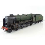 A kit built finescale O Gauge Rebuilt Patriot Class 4-6-0 steam locomotive in BR green livery