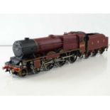 A kit built finescale O Gauge Royal Scot Class 4-6-0 steam locomotive in LMS maroon livery