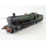 A kit built finescale O Gauge class 28xx 2-8-0 steam locomotive in GWR weathered green livery -