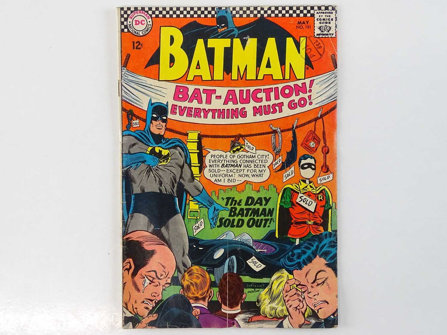 BATMAN #191 - (1967 - DC - UK Cover Price) - Joker and Penguin appearances in this BAT-AUCTION issue