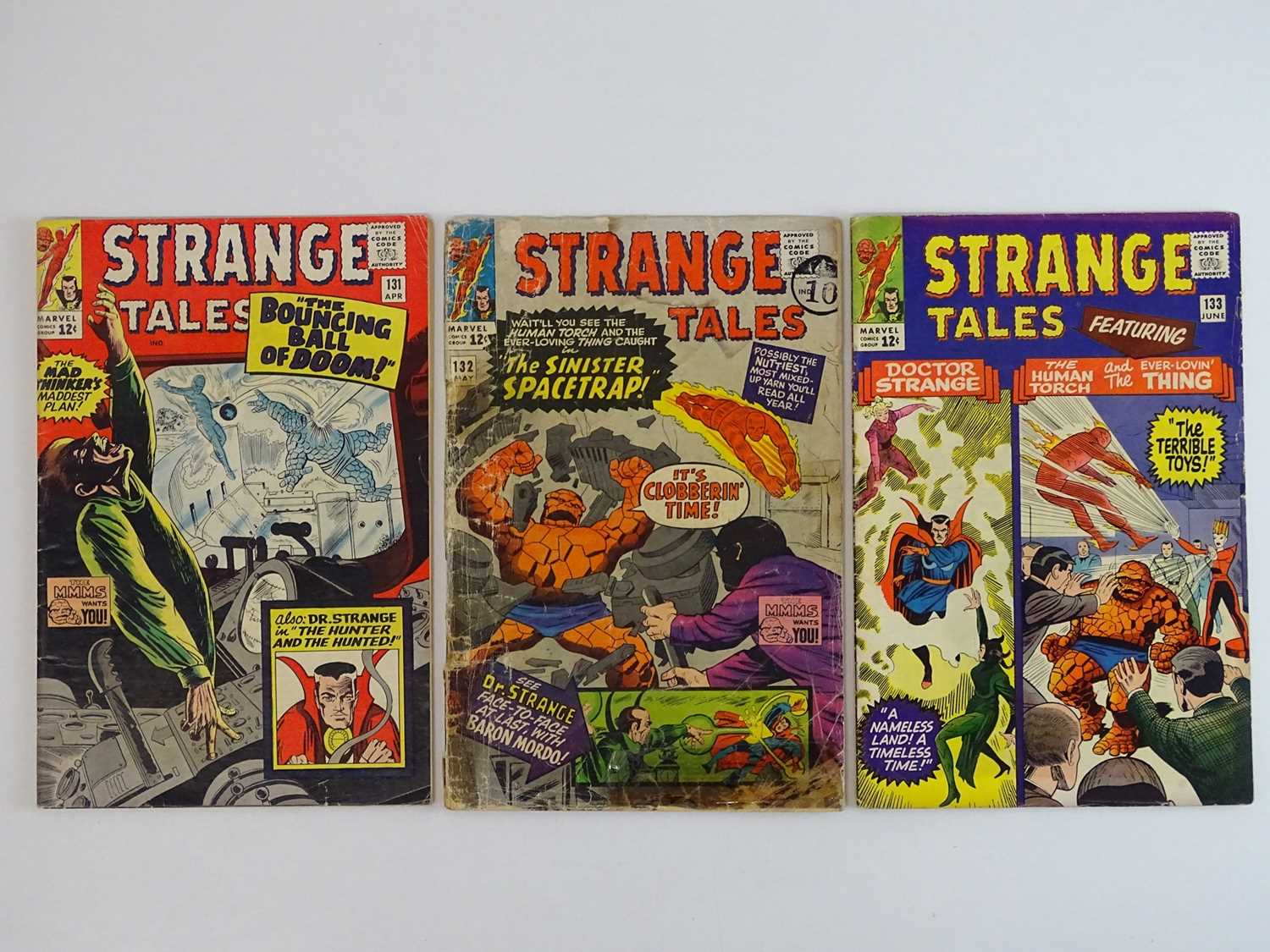 STRANGE TALES: HUMAN TORCH & DR. STRANGE #131, 132, 133 - (3 in Lot) - (1965 - MARVEL - US Price &