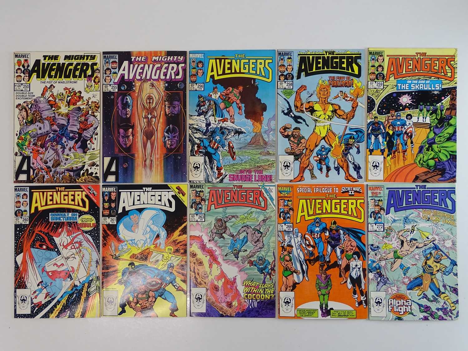 AVENGERS #250, 255, 256, 258, 259, 260, 261, 263, 266, 272 - (10 in Lot) - (1984/86 - MARVEL) -