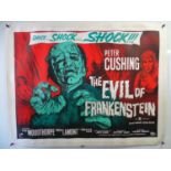 THE EVIL OF FRANKENSTEIN (1964) - UK quad - orignially folded but now linen backed - good