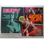 A quantity of folded mainly first release UK Quad film posters (10 in lot) to include: Ruby/Satan'