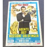 JAMES BOND: GOLDFINGER (1964) Italian 2-fogli 1980s rerelease