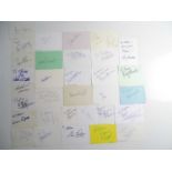 A mixed group of signed pieces of card and paper -to include the signatures of JACK WILD, JANE
