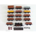 A group of HORNBY DUBLO OO gauge unboxed wagons and accessories together with a DUBLO class 08