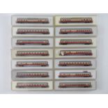 A mixed group of MARKLIN Z gauge coaches all in DB TEE livery - VG in G/VG boxes (14)