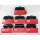 A group of HORNBY DUBLO OO gauge Caustic Liquor bogie tank wagons, some in Tony Cooper repro boxes -