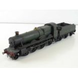 A finescale O gauge kitbuilt Saint class steam locomotive in GWR weathered green "Saint David" - G/