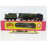 A HORNBY DUBLO 2235 OO gauge West Country class steam locomotive in BR green "Barnstaple" - G/VG