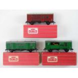 A group of HORNBY DUBLO OO gauge Horse boxes and Utility van, one in Tony Cooper repro box - G/VG in