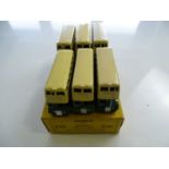 A DINKY 29C/290 Double Deck Bus trade box complete with 6 examples of the model, all green/cream