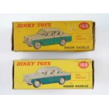 A pair of DINKY 168 Singer Gazelles comprising examples in brown/cream and green/grey - G in G boxes