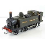 A finescale O gauge kitbuilt Metro tank 2-4-0 steam locomotive in GWR green numbered 3569 - G/VG