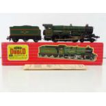 A HORNBY DUBLO 2221 OO gauge Castle class steam locomotive in BR green "Cardiff Castle" - VG in G/VG