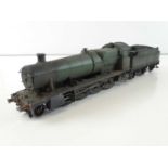 A finescale O gauge kitbuilt class 38xx 2-8-0 steam locomotive in GWR weathered green numbered