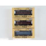 A group of limited edition HORNBY MAGAZINE by DAPOL Stove R six wheel vans in BR maroon and blue -