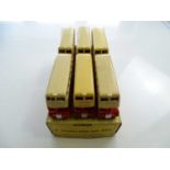 A DINKY 29C Double Deck Bus trade box complete with 6 examples of the model, all red/cream