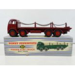 A DINKY 905 Foden Flat Truck with chains, 2nd style cab in maroon/red hubs - G/VG but one post