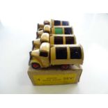 A DINKY 25V Bedford Refuse Wagon trade box complete with 4 examples of the model in brown/green -