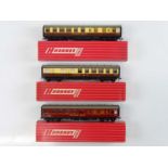 A group of HORNBY DUBLO OO gauge Super Detail restaurant cars in BR(W) brown/cream and BR maroon -