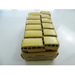 A DINKY 29F Observation Coach trade box complete with 6 examples of the model, all in cream - G with