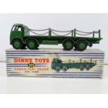 A DINKY 905 Foden Flat Truck with chains, 2nd style cab in green/green hubs - G/VG in G box