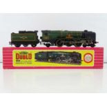 A HORNBY DUBLO 2235 OO gauge West Country class steam locomotive in BR green "Barnstaple" - VG in