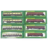 A group of REPLICA OO gauge GWR, LMS and BR coaches in various liveries - VG in G boxes (8)