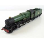 A finescale O gauge kitbuilt King class steam locomotive in BR green "King George VI" - G/VG in G