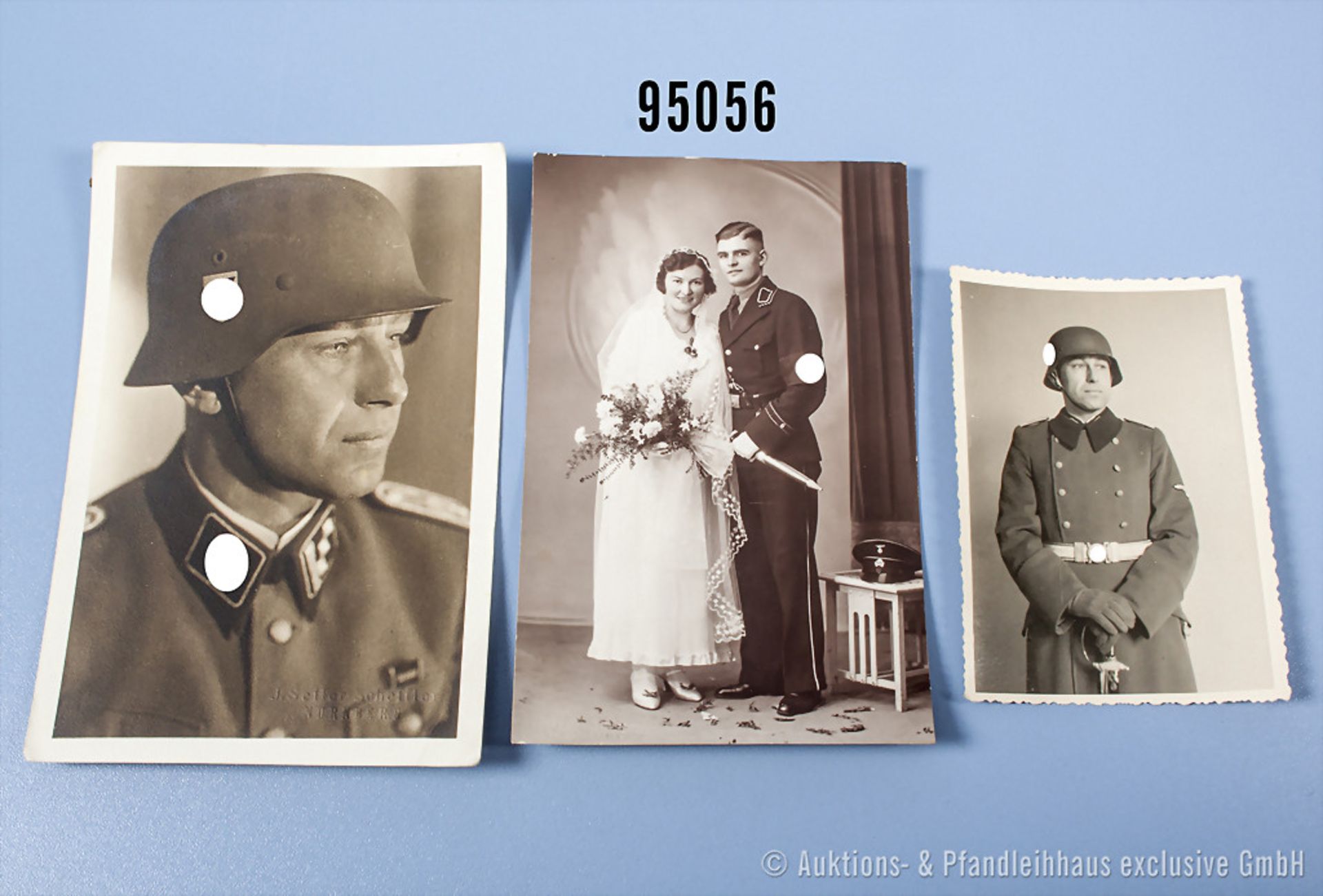 Konv. 3 Fotos SS, 1 x Hochzeitsfoto eines Angehörigen der Allgemeinen-SS mit Dienstdolch...