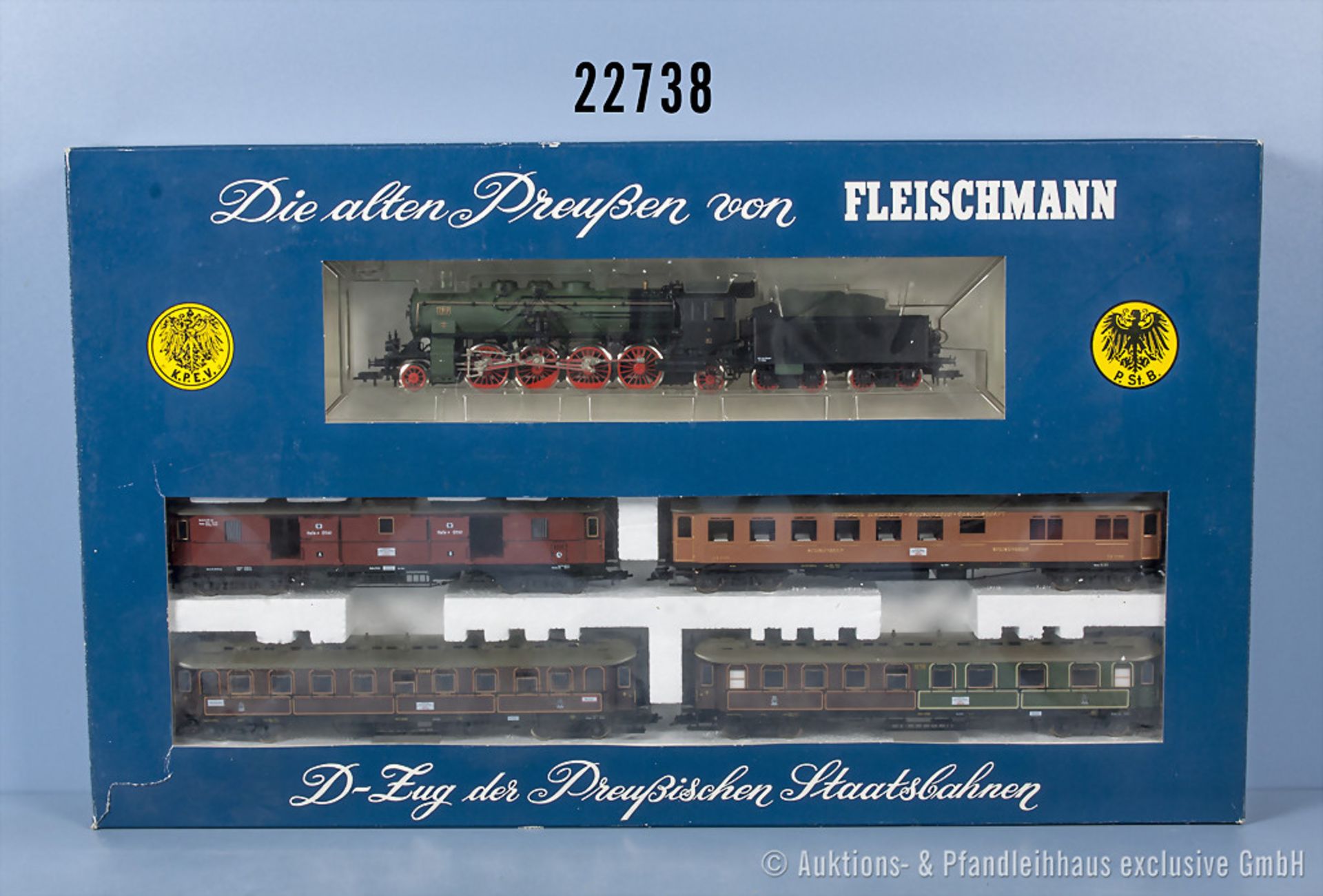 Fleischmann H0 4885 D-Zug Packung der KPEV, dabei Schlepptenderlok BN 2180, Achsfolge ...