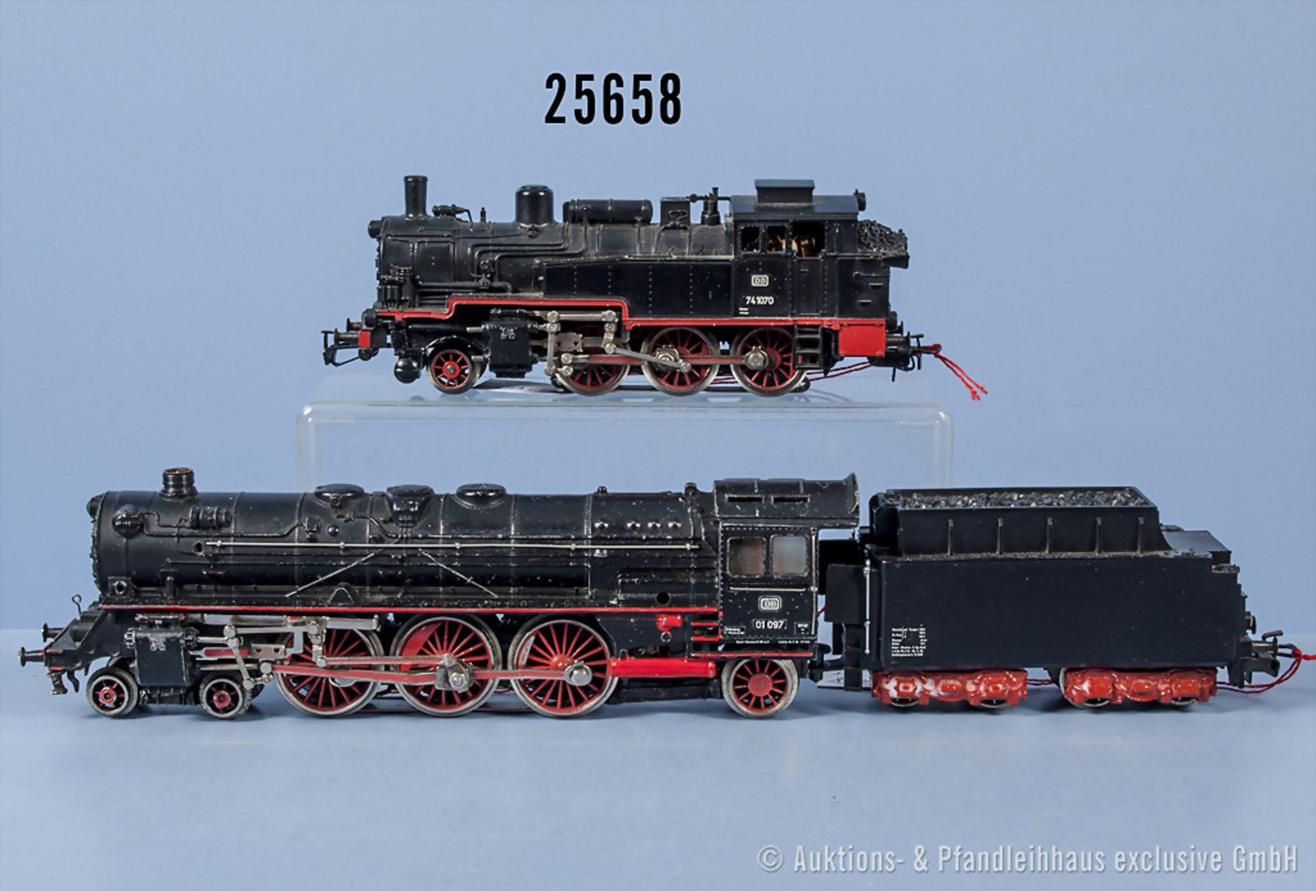 Konv. 2 Märklin H0 Lokomotiven, dabei 3048 Schlepptenderlok der DB, BN 01097, Achsfolge ...
