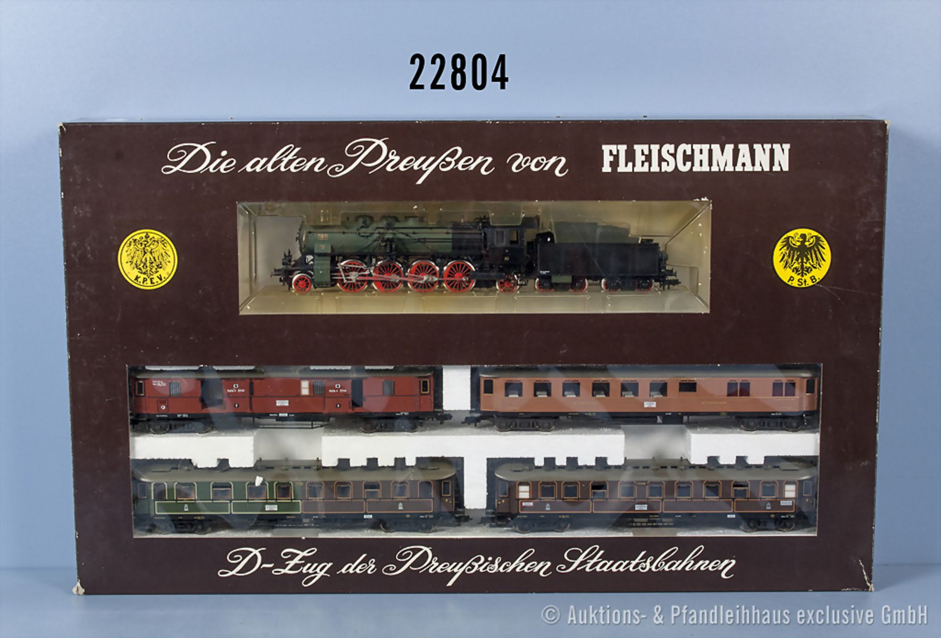 Fleischmann H0 1885 D-Zug-Packung der KPEV, dabei Schlepptenderlok, BN 2810, Achsfolge ...