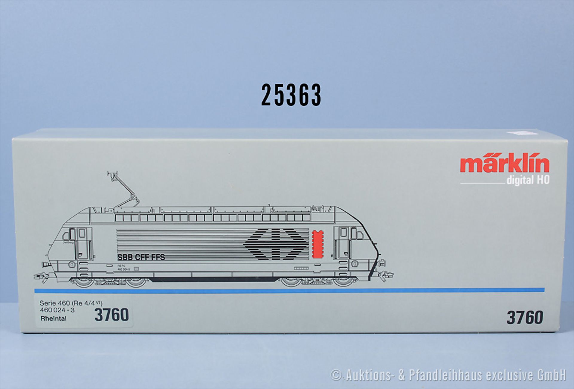 Märklin digital H0 3760 Typ 2 E-Lok der SBB, BN 460 024-3, Zustand 0-1, in OVP, mit ...