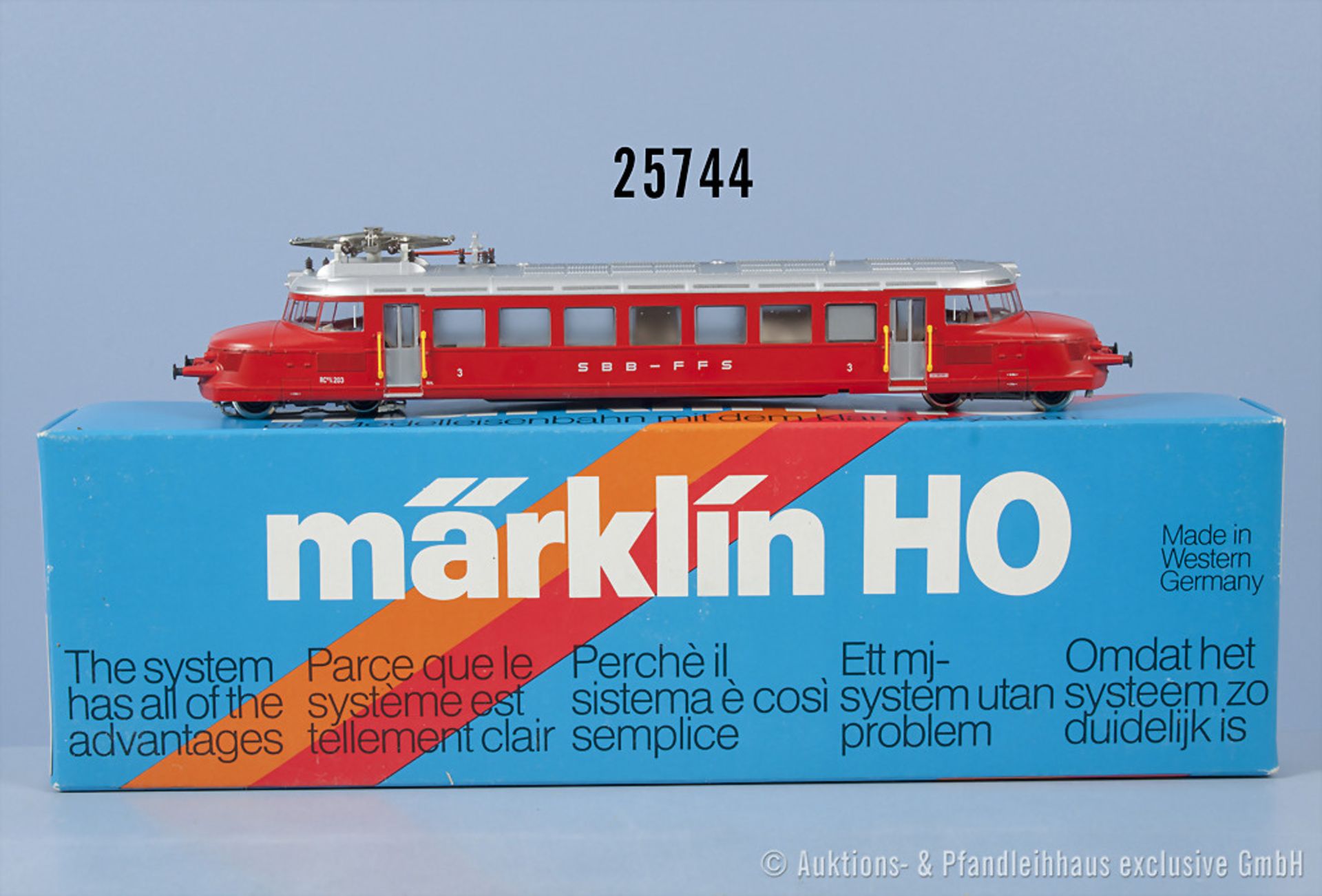 Märklin H0 3126 Typ 1 Elektrotriebwagen "Roter Pfeil" der SBB, BN 203, Zustand 2, in ...