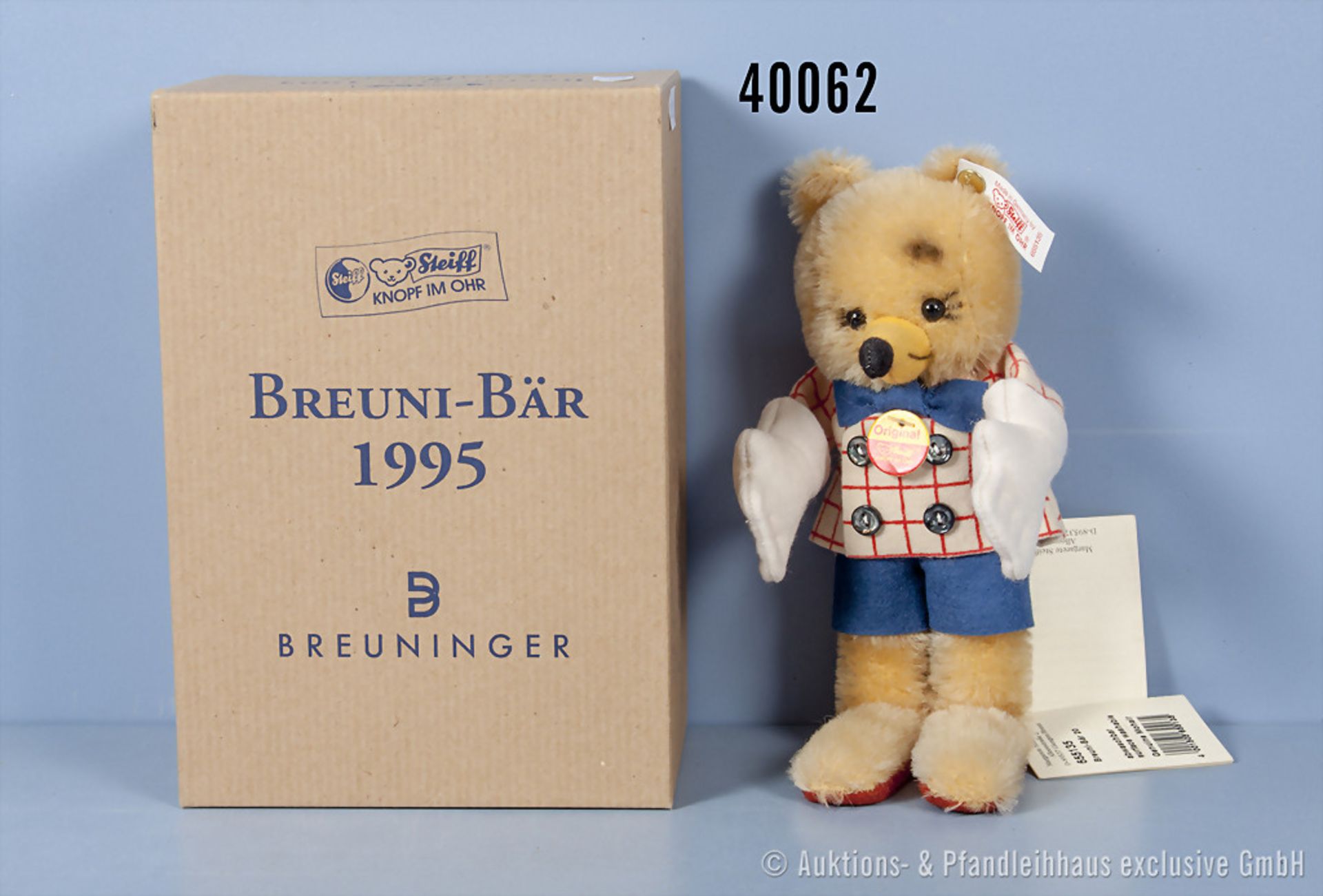 Steiff Nr. 655135 Breuni-Bär "Breuninger", Webplüsch/Filzausf., mit Filz hübsch ...