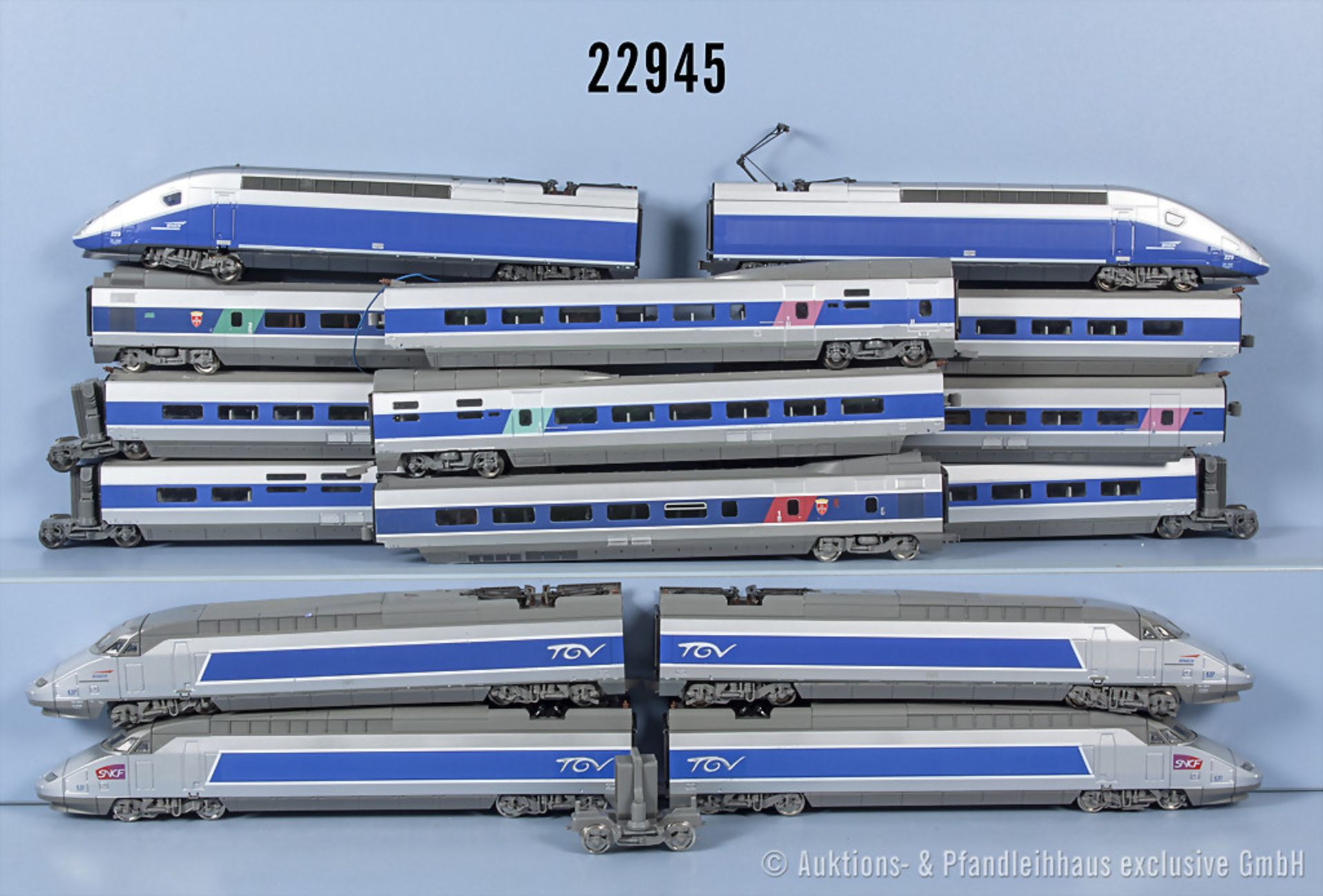 Konv. Mehano H0, dabei 6-teiliger Elektrotriebzug "TGV" der SNCF, BN 537, bestehend aus ...