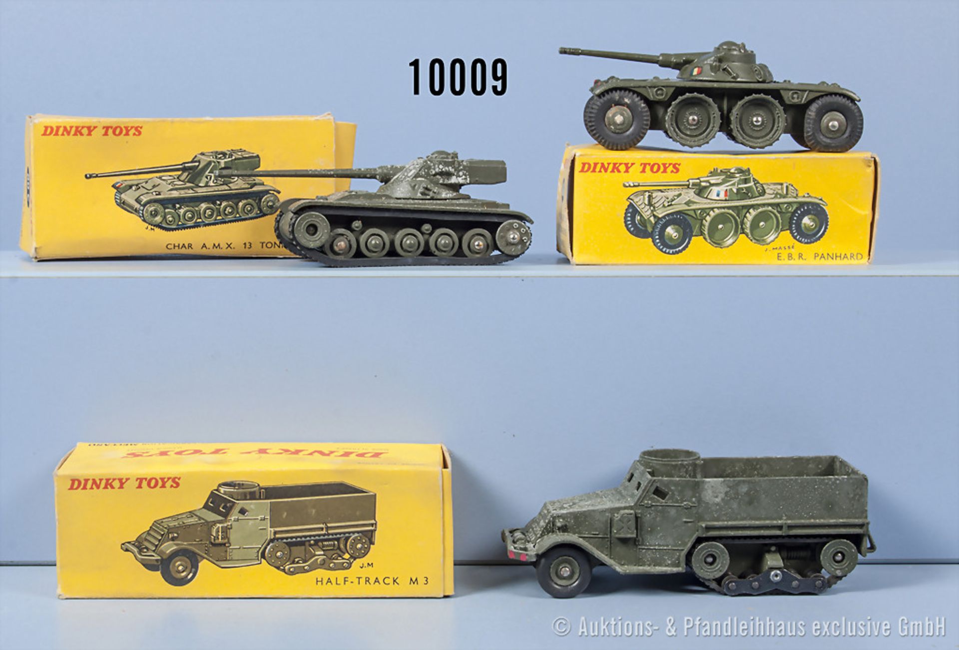 Konv. 3 Dinky Toys Modelle, dabei 80 A, 80 B und 822, M 1:43, Metallausf., guter bis ...