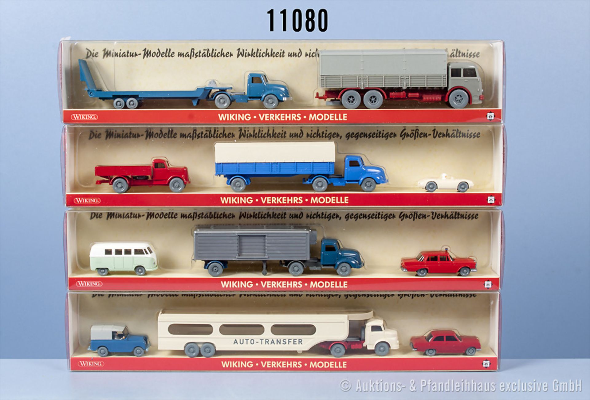 Konv. 4 Wiking H0 WVM Set-Packungen Postmuseum Shop mit insgesamt 11 Fahrzeugen, Ausgabe ...