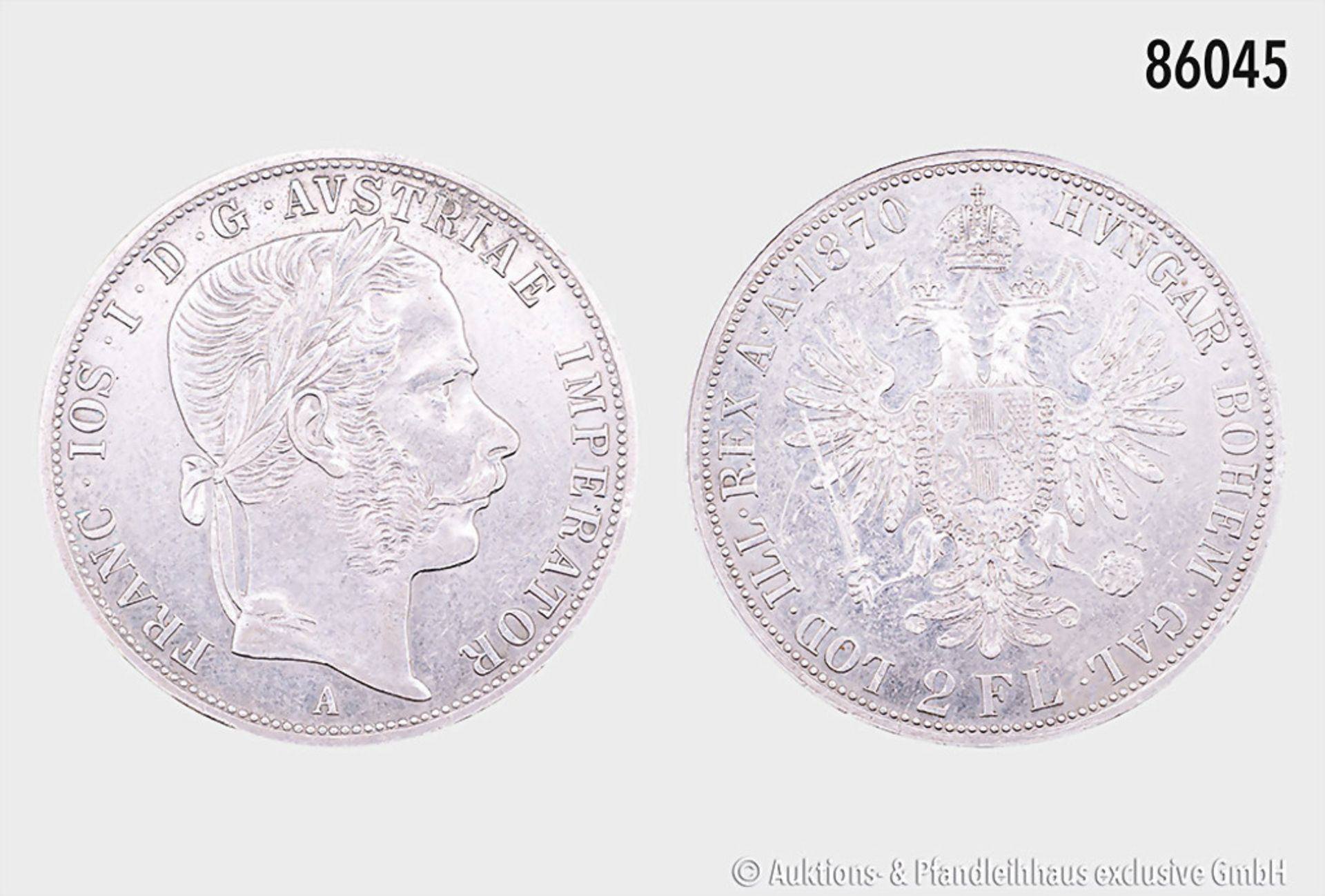 Österreich, Franz Joseph I. (1848-1916), 2 Gulden 1870 A, 24,6 g, 36 mm, Schön 143, ...
