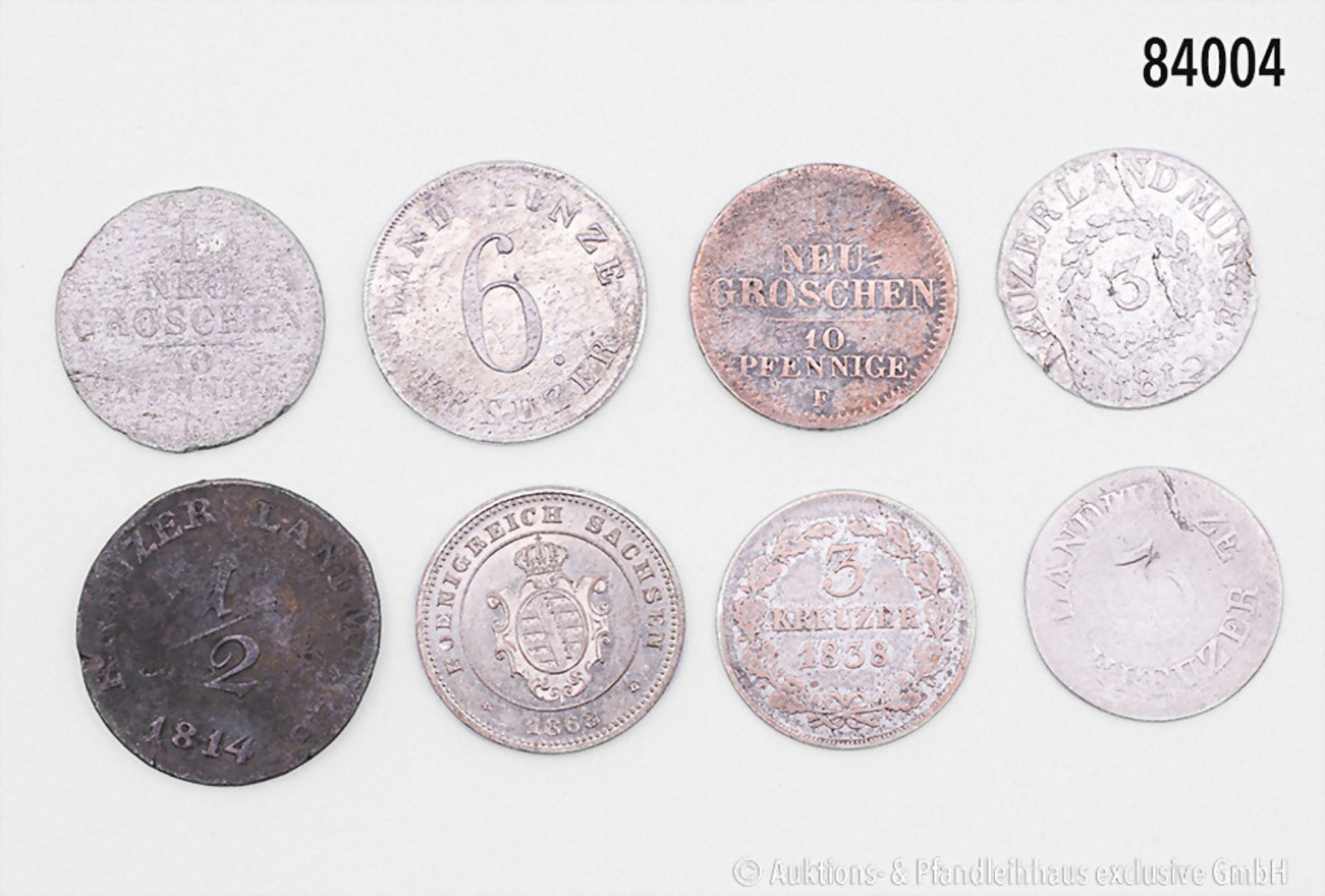 Sachsen/Sachsen-Coburg und Gotha/Sachsen-Meiningen, Konv. 8 Kleinmünzen, dabei ... - Image 2 of 2
