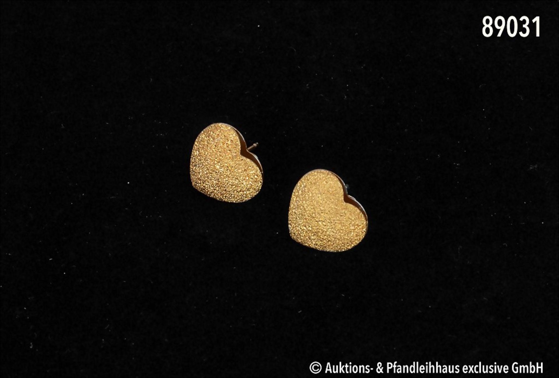 1 Paar Ohrstecker, 750er Gold, in Herzform, 3,7 ...