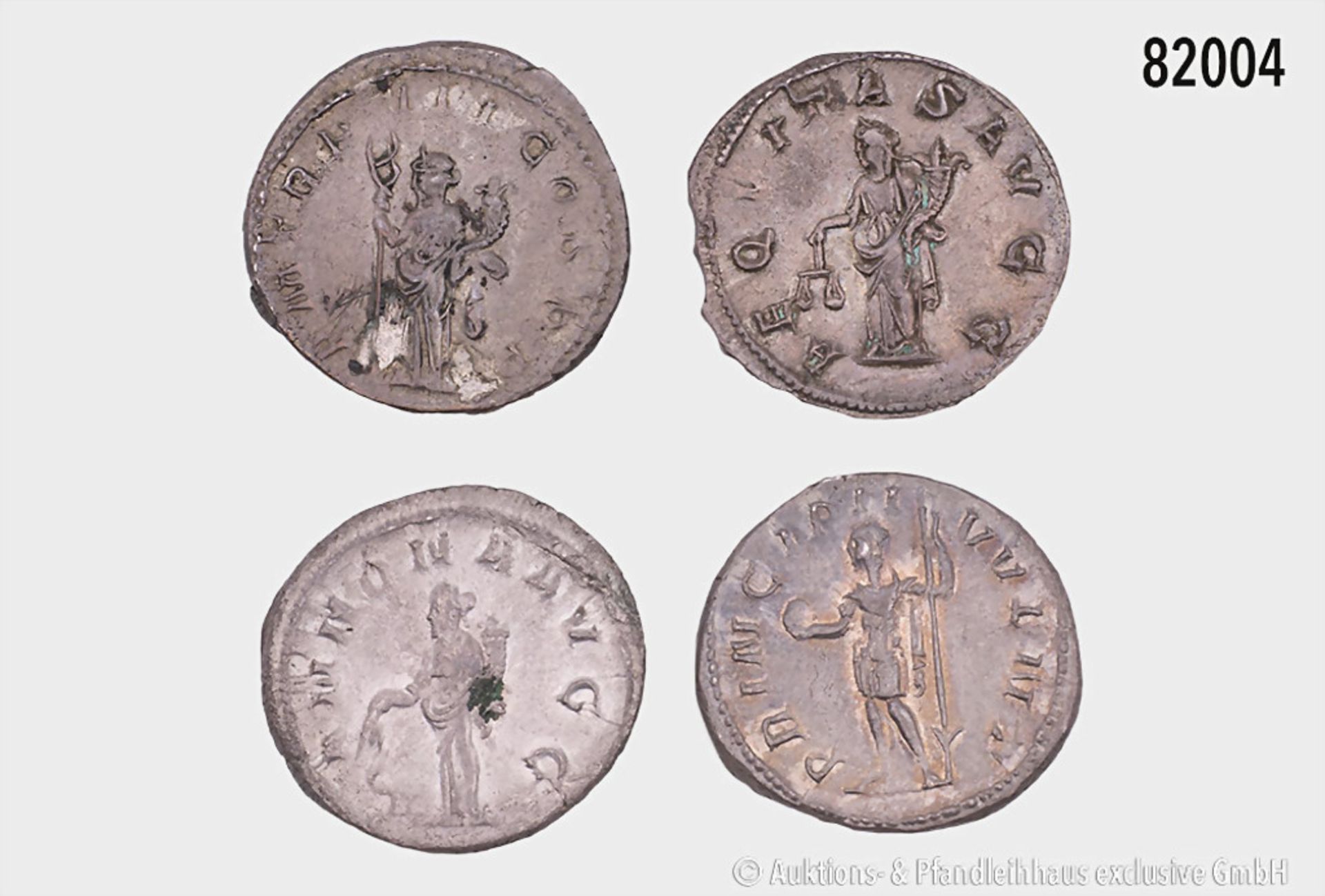 Philippus I. Arabs und Philippus II., Konv. 4 Antoniniane, gemischter Zustand, bitte ... - Image 2 of 2