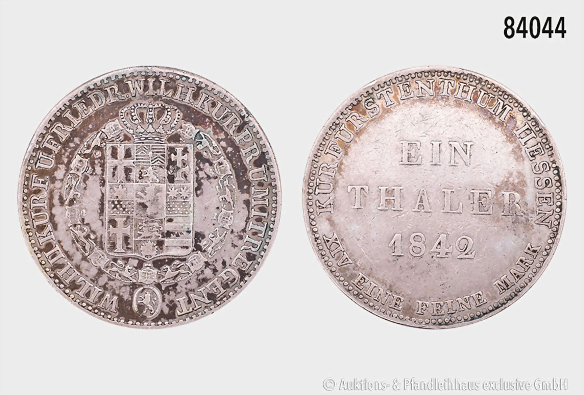 Hessen-Kassel, Wilhelm II. (1831-1847), Taler 1842, 22,04 g, 35 mm, AKS 46, J. 32, ...