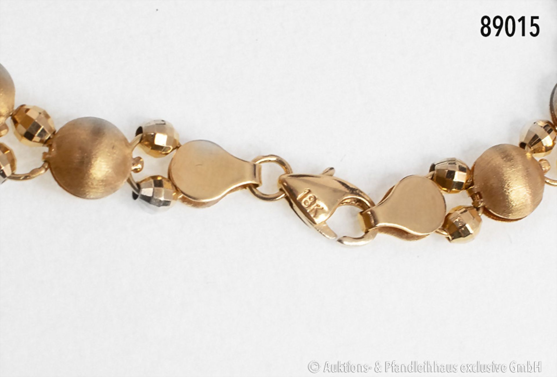 Halskette (L 44, 5 cm) und Armband (17,5 cm), Fa. Damas, arabischer Raum, 18 Karat ... - Bild 2 aus 2