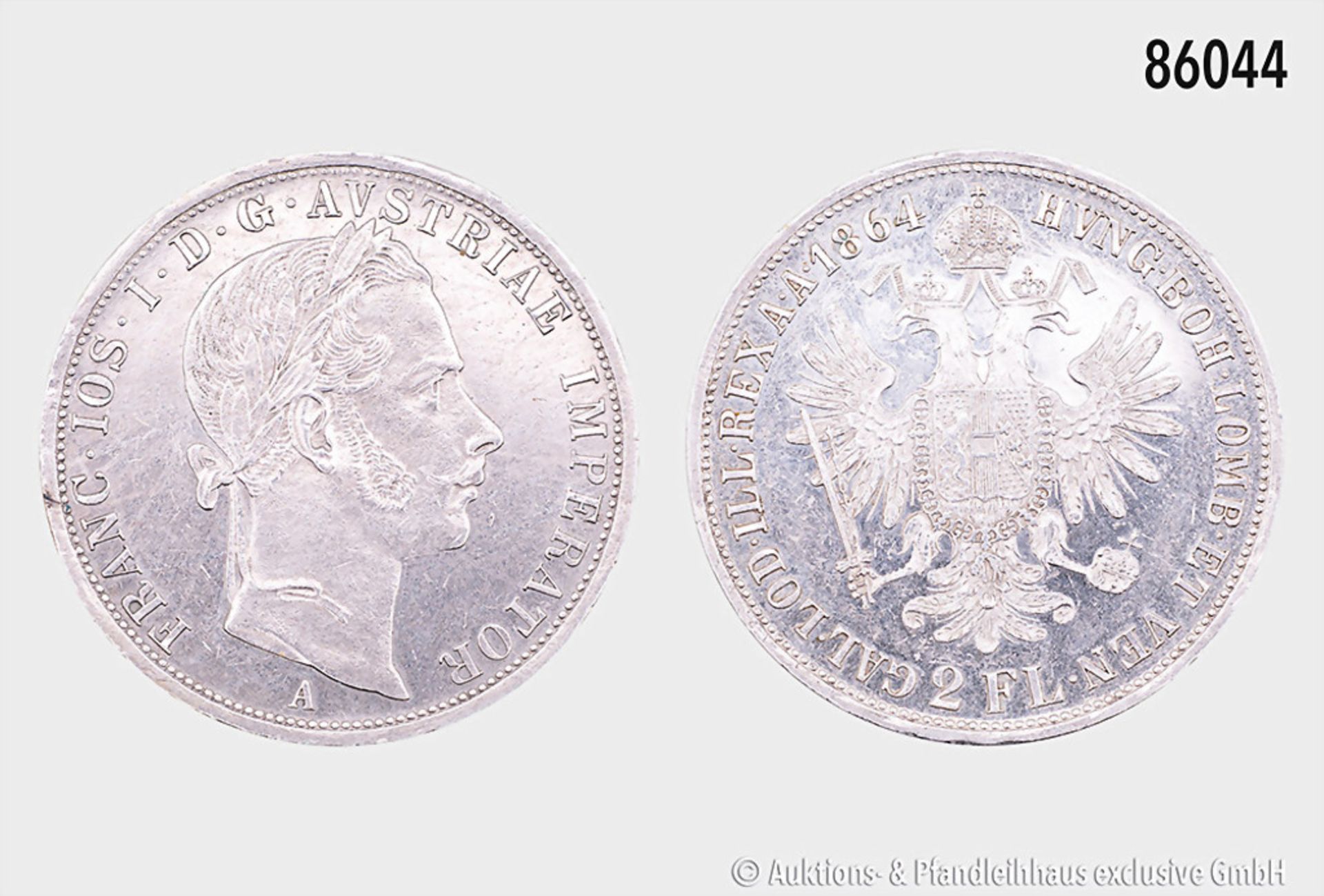 Österreich, Franz Joseph I. (1848-1916), 2 Gulden 1864 A, 24,7 g, 36 mm, Schön 125, ...