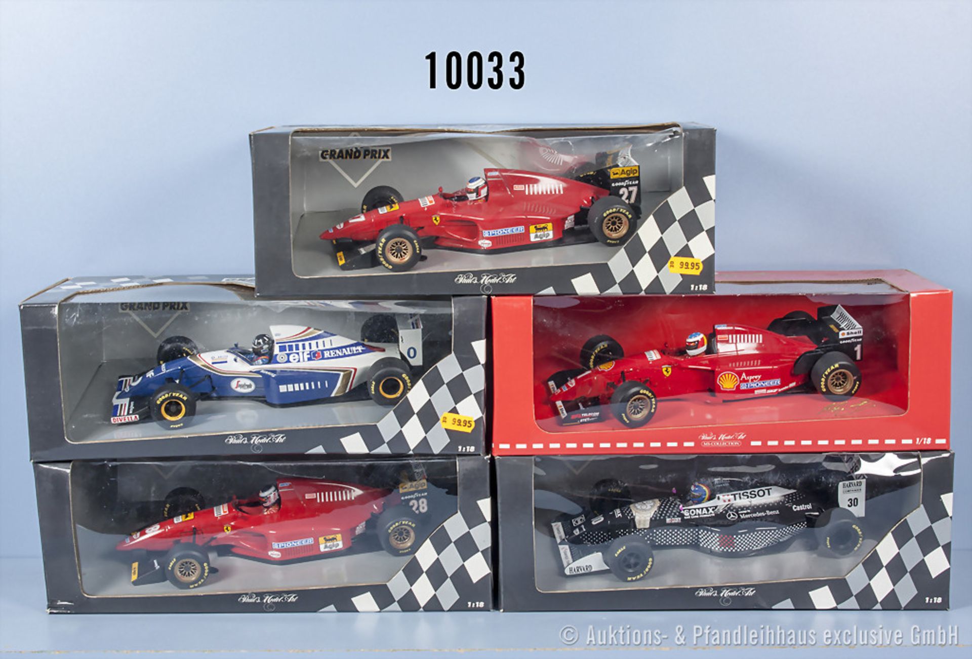 Konv. 5 Paul´s Model Art Grand Prix Formel 1 Rennwagen, M 1:18, sehr guter bis ...